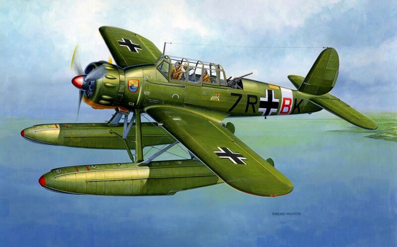 Green Military Seaplane