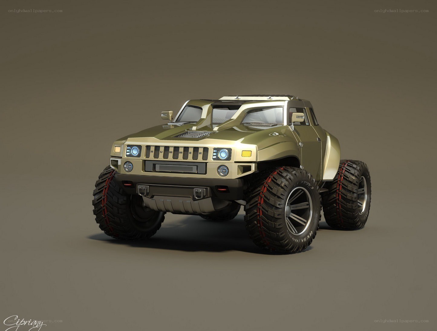 green military-style SUV
