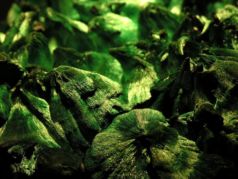 Green Mineral Crystals — Dramatic
