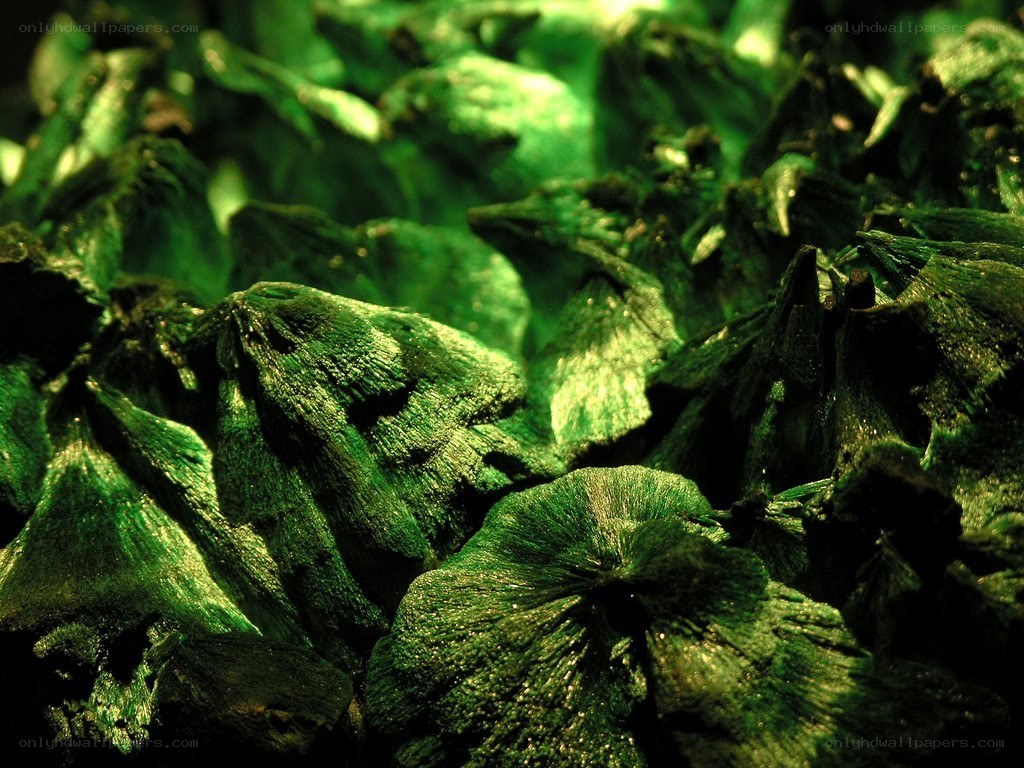 green mineral crystals