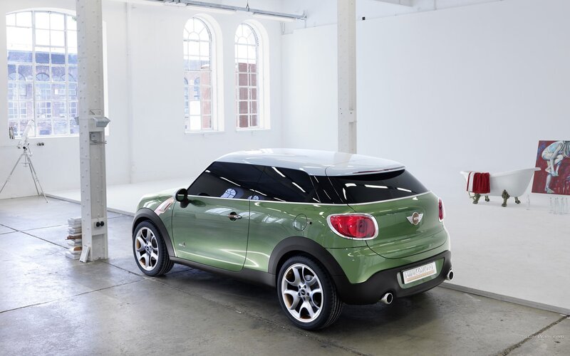 green mini concept car