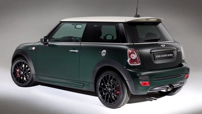 Green Mini Cooper Car — Neutral, Photograph, Black Wheels
