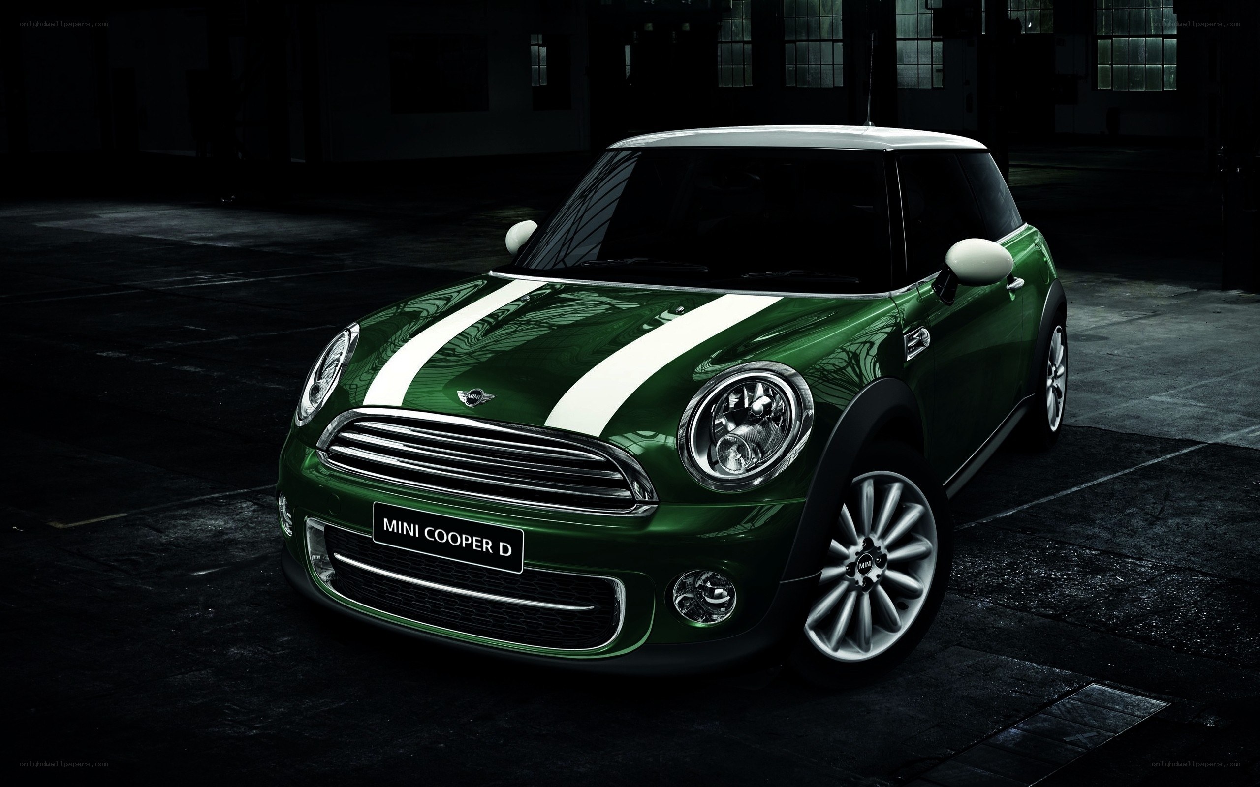 Green Mini Cooper D car
