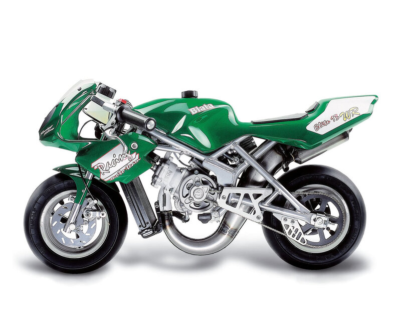 green mini motorcycle model