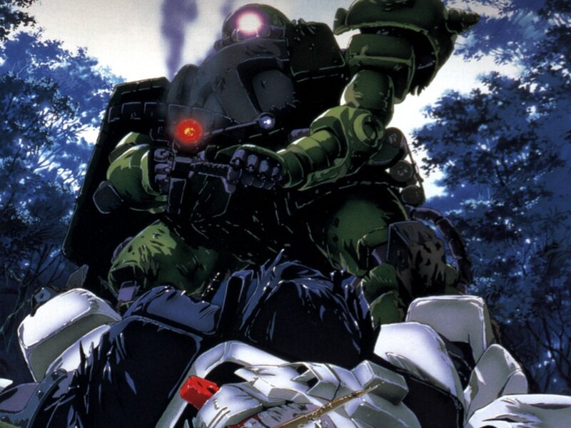 Green Mobile Suit — Dramatic, Night, Anime, Mech