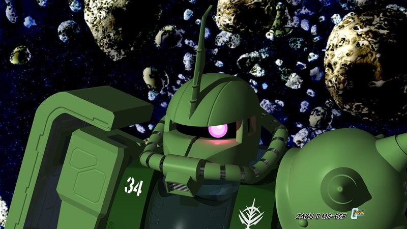 Green Mobile Suit — Dramatic, Night