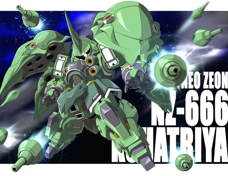 Green mobile suit in space