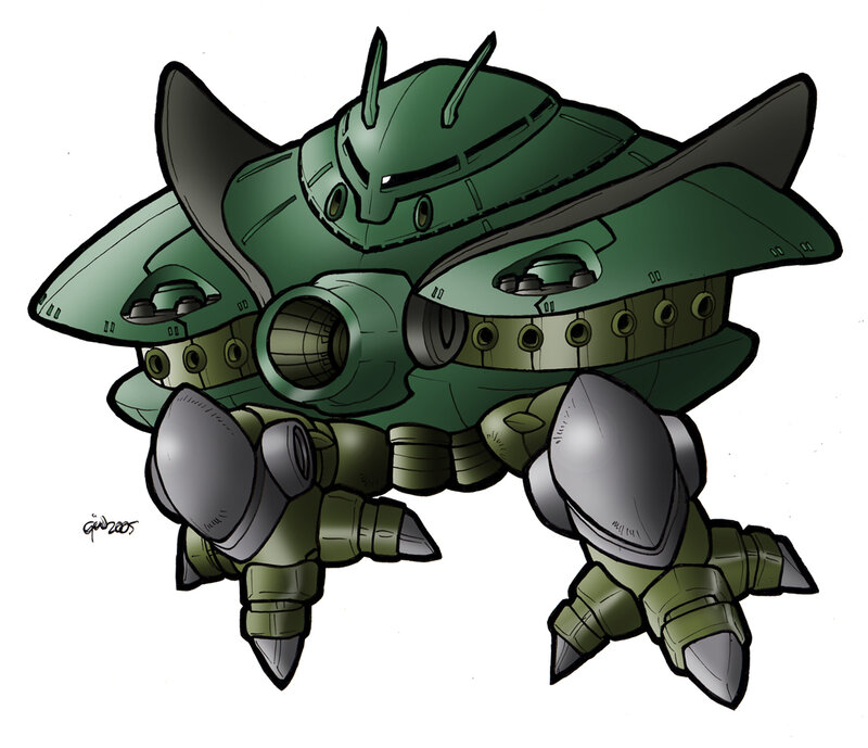 green mobile suit robot