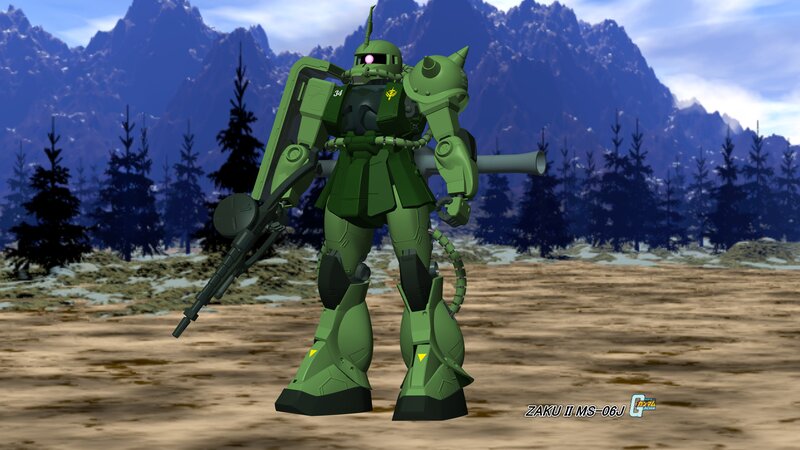 Green Mobile Suit Robot — Dramatic, Winter