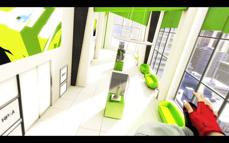 green modern office interior