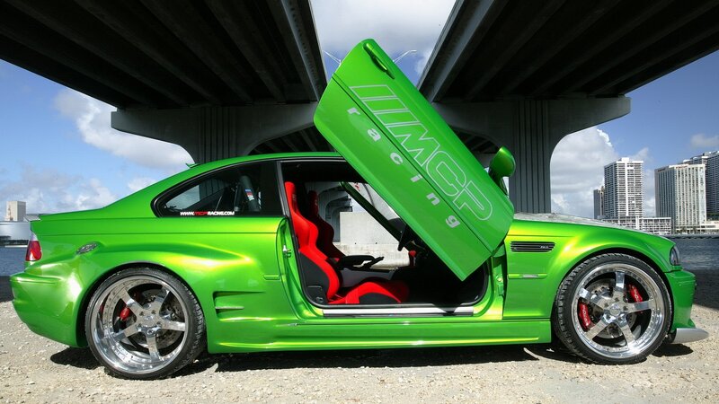 Green Modified Car — Dramatic, Afternoon, Photograph, Car Door