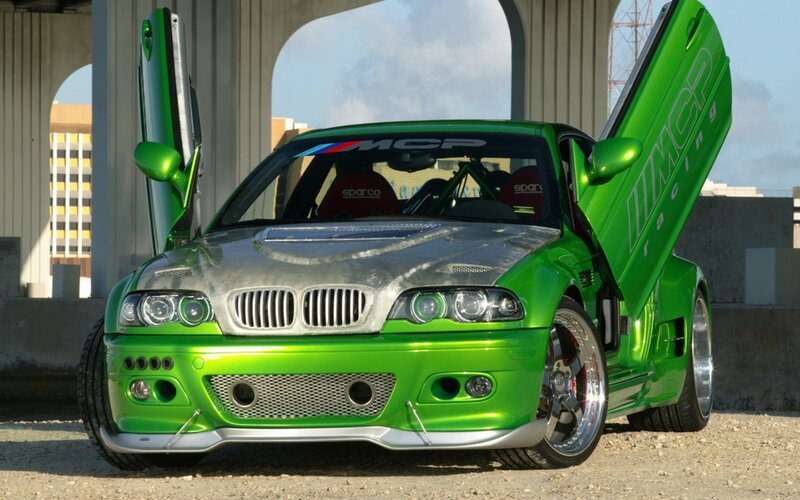 Green Modified Car — Dramatic, Afternoon, Photograph