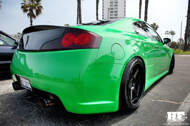 green modified coupe car
