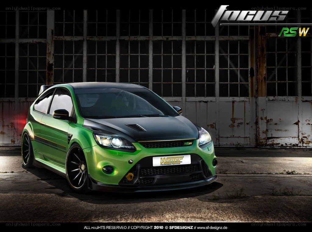 green modified ford focus rs