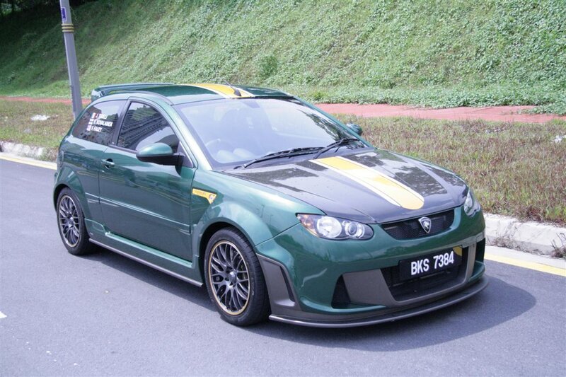 green modified hatchback car