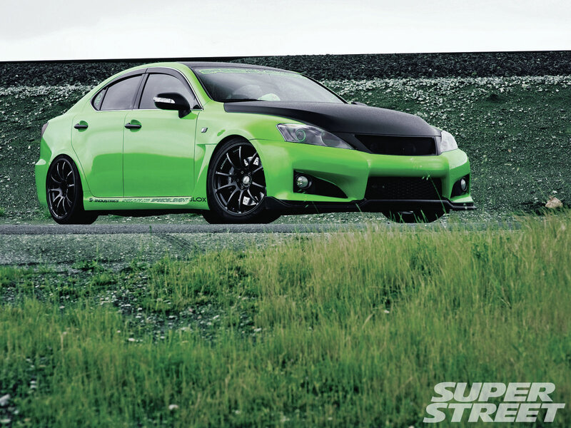 Green Modified Sedan — Dramatic