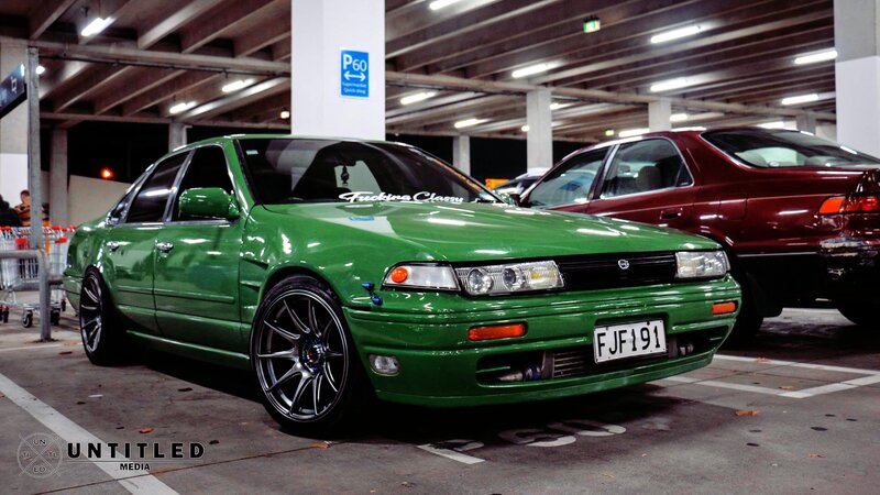 Green Modified Sedan — Neutral, Night