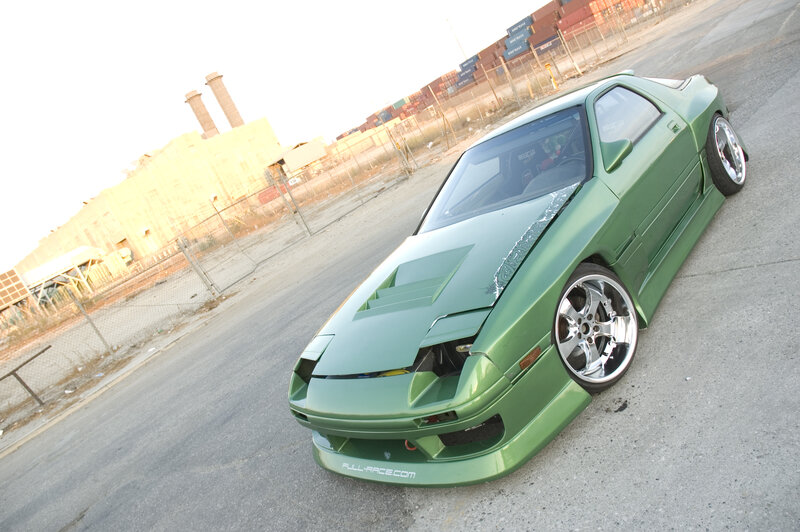 Green Modified Sports Car — Dramatic