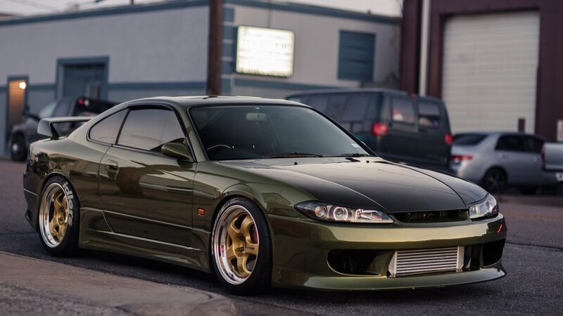 Green Modified Sports Car — Olive Green