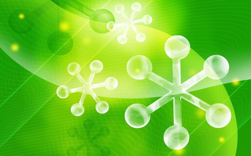 green molecular structure