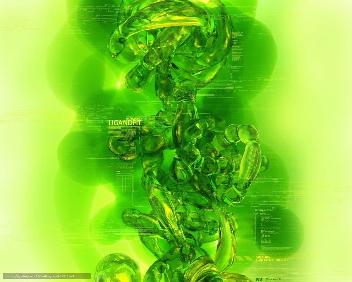 green molecular structure