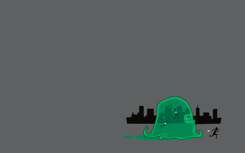 green monster attacks city