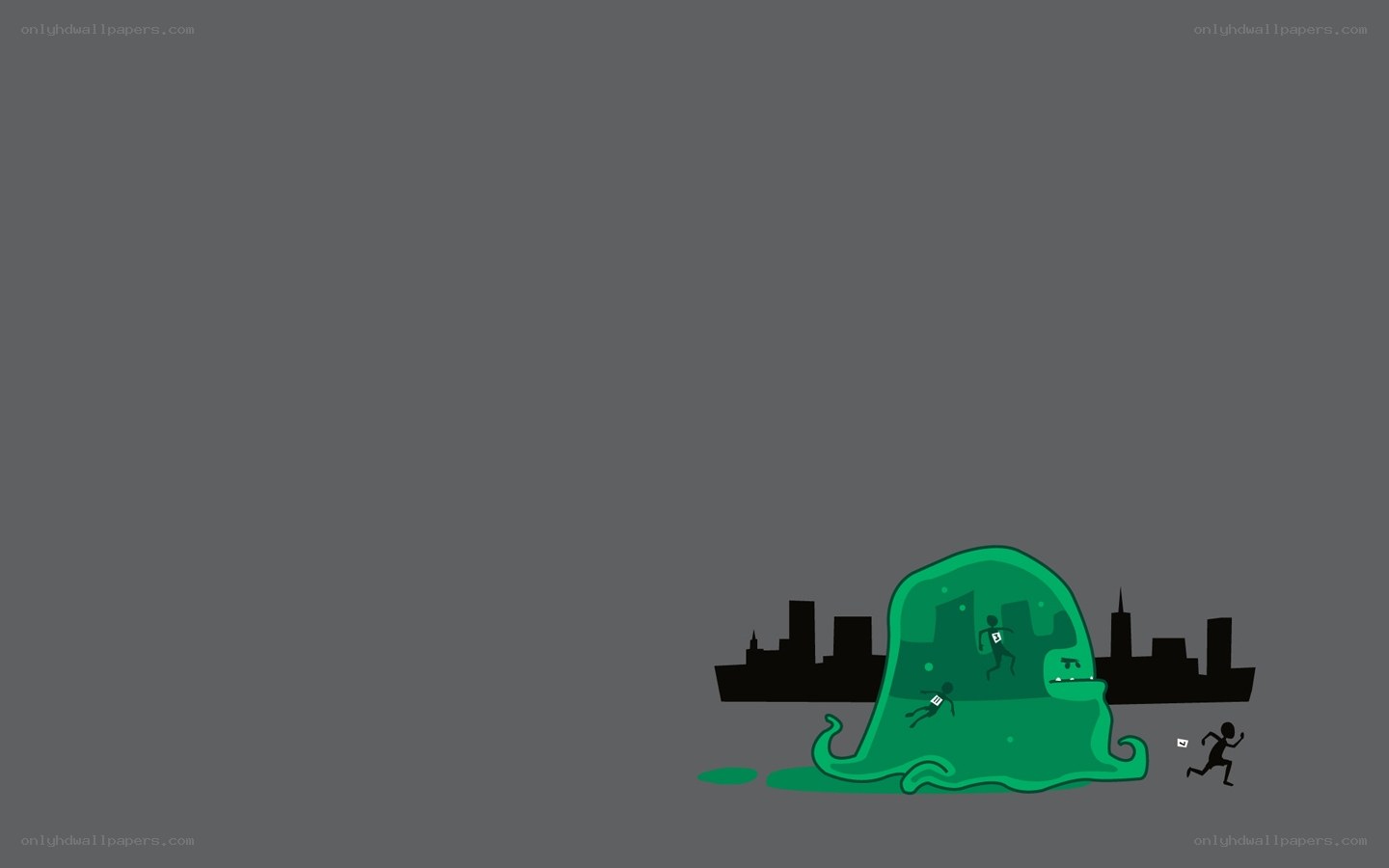 green monster attacks city