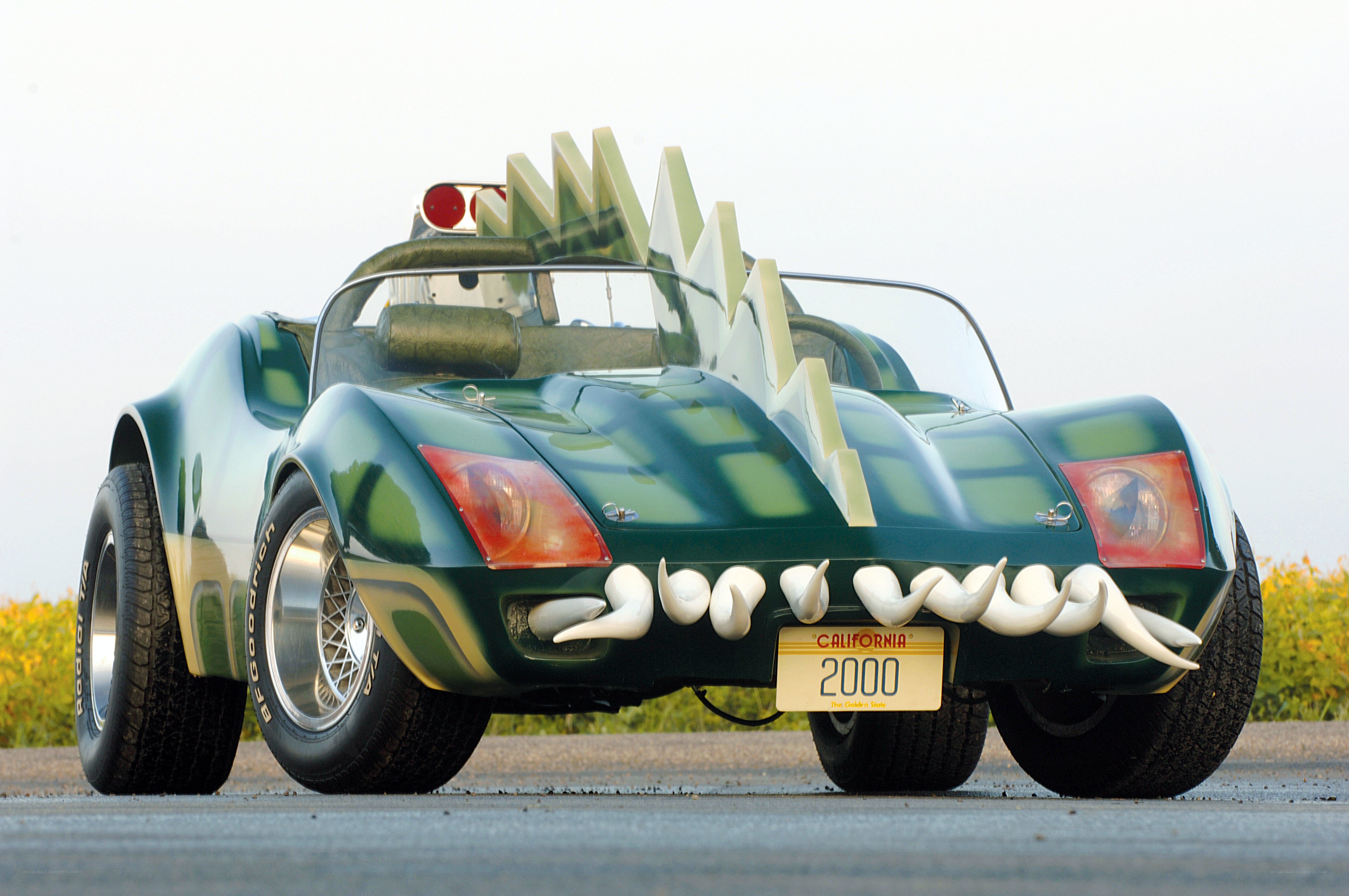 green monster car with spikes