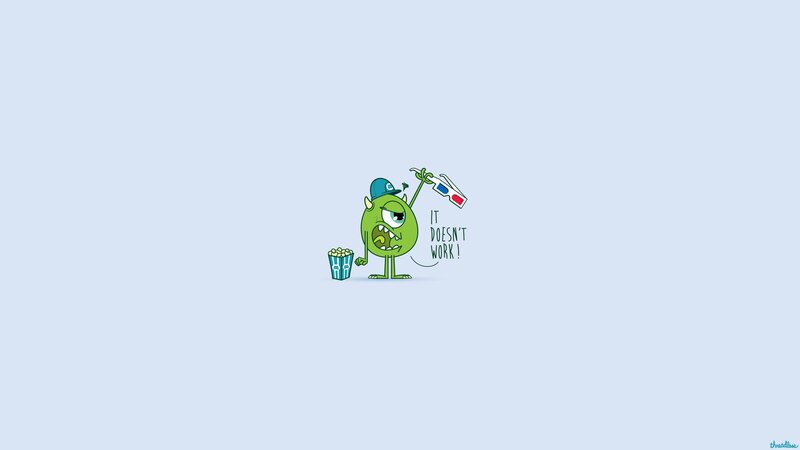 Green Monster Character — Light Blue