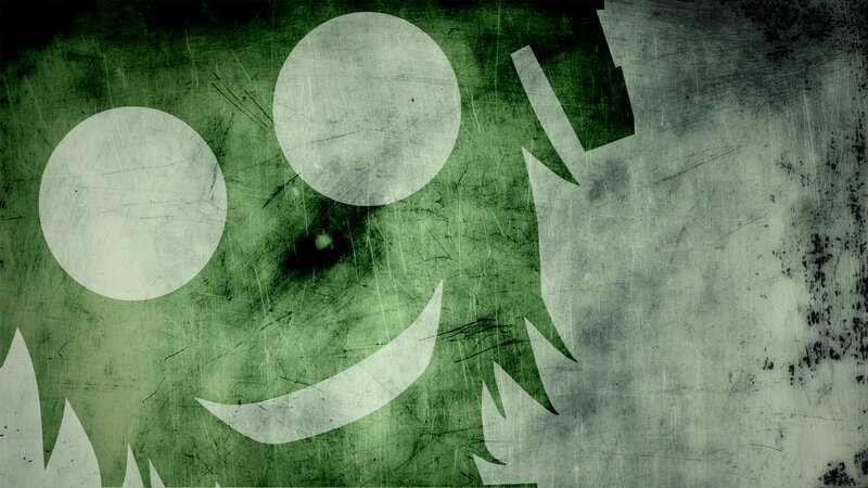 Green Monster Face — Creepy
