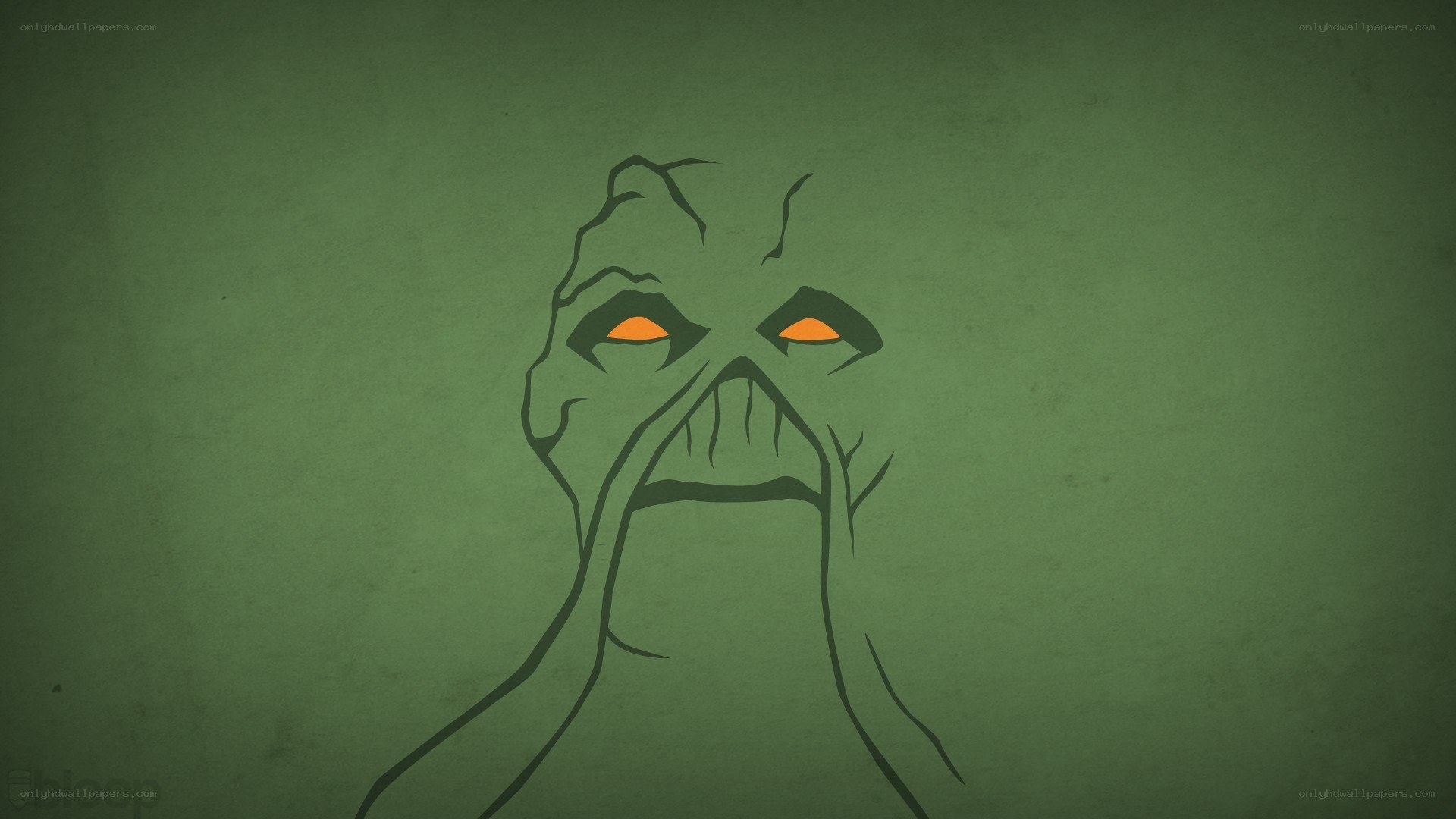 green monster face illustration