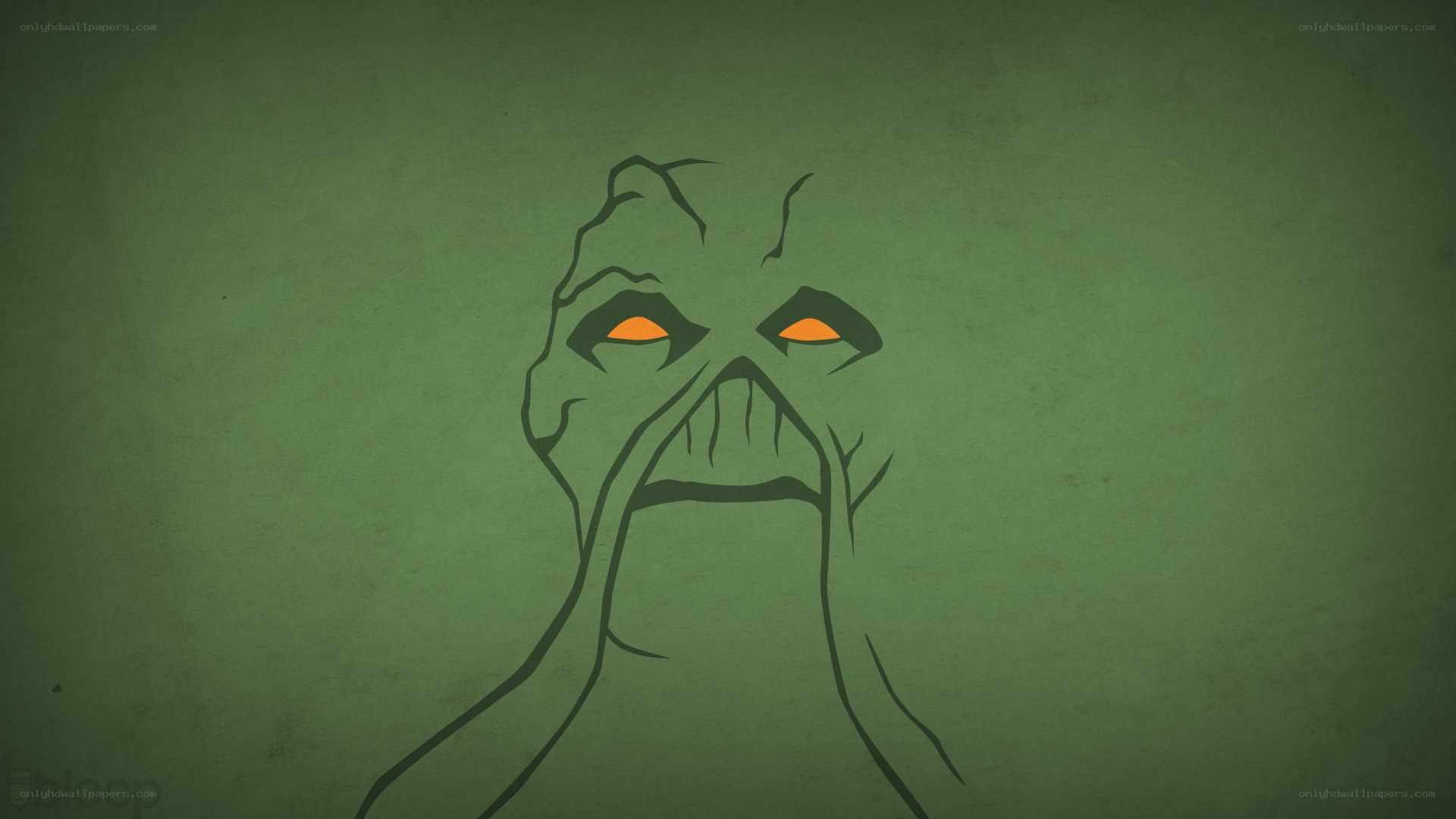 green monster face illustration
