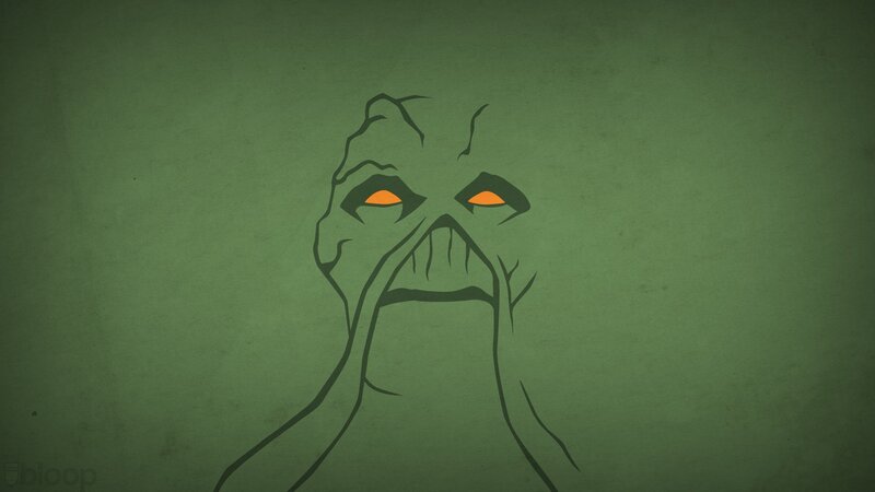 Green Monster Face — Menacing