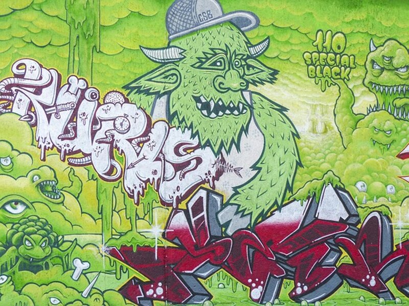 Green Monster Graffiti
