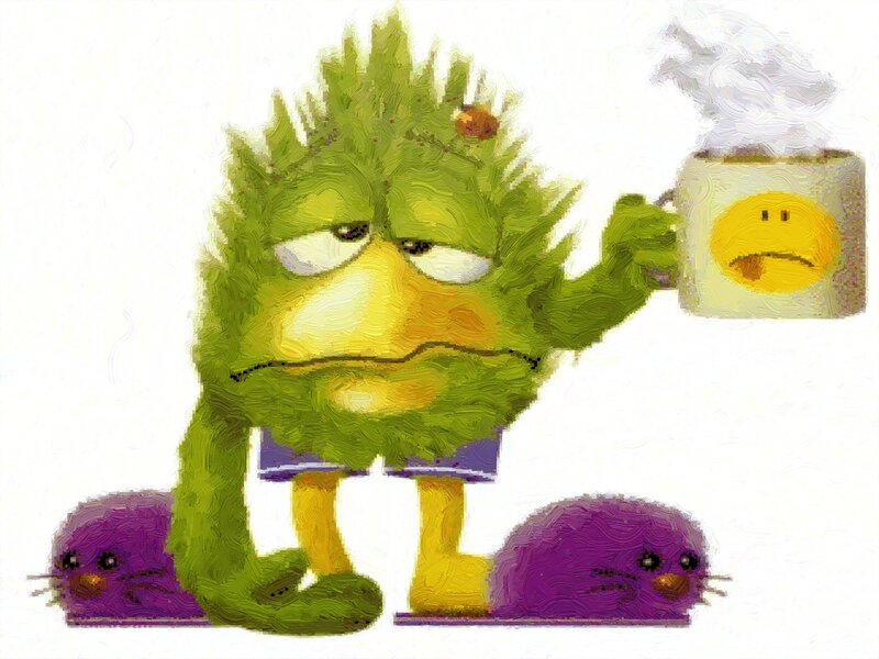 Green Monster Holding Mug