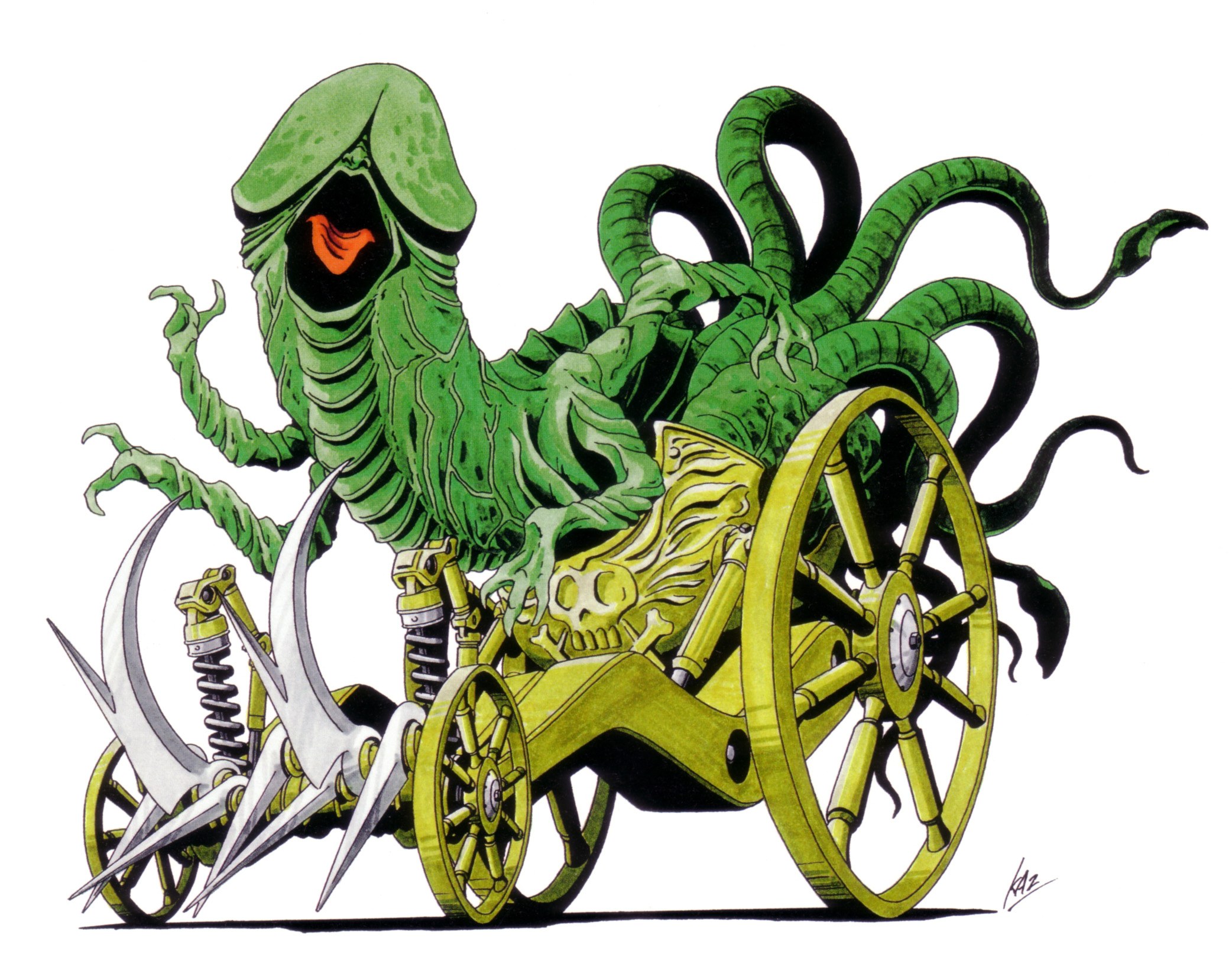 green monster in a cart