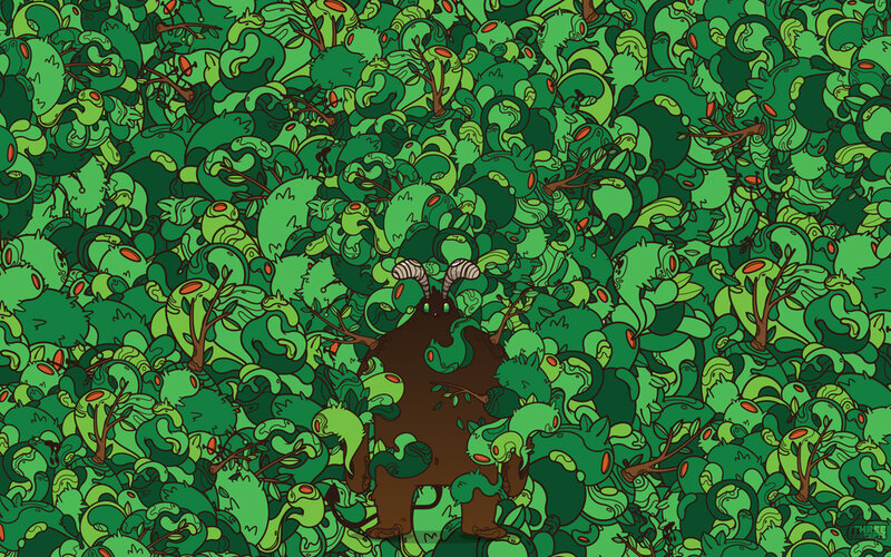 green monster in a forest