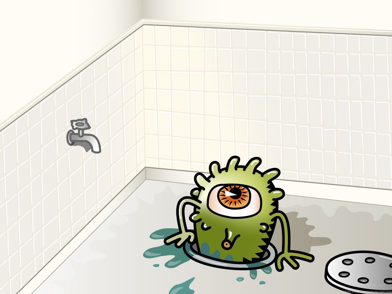 green monster in shower drain