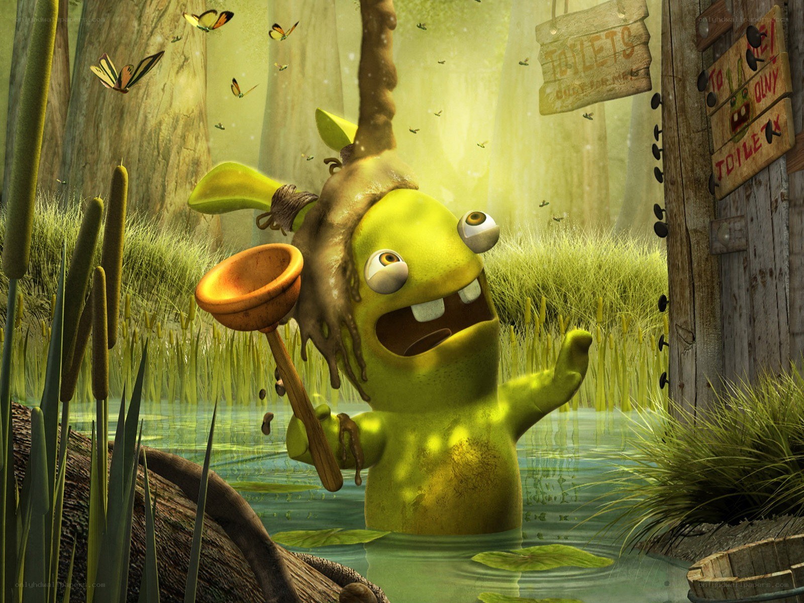 green monster in swamp