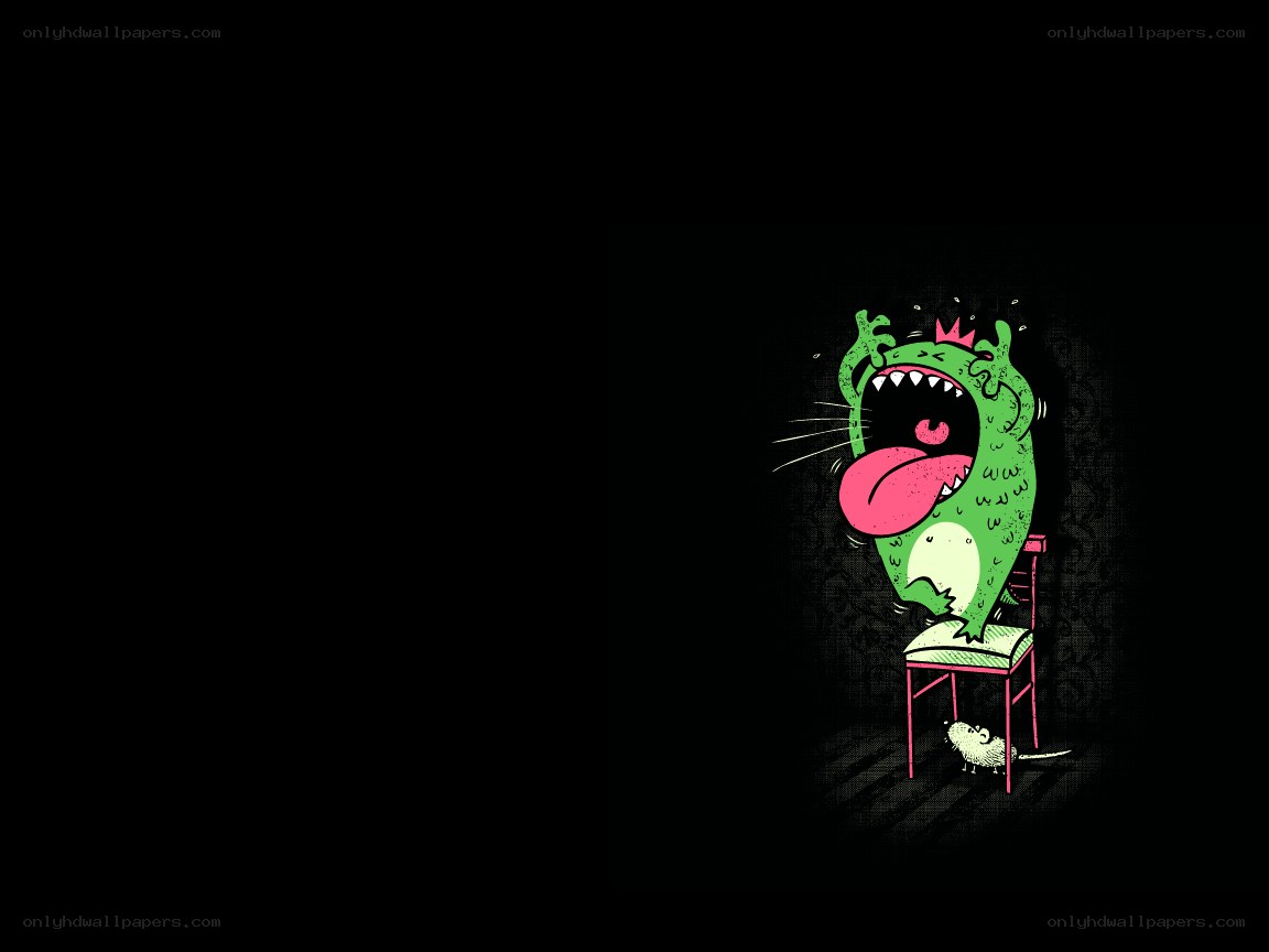 green monster screaming on chair