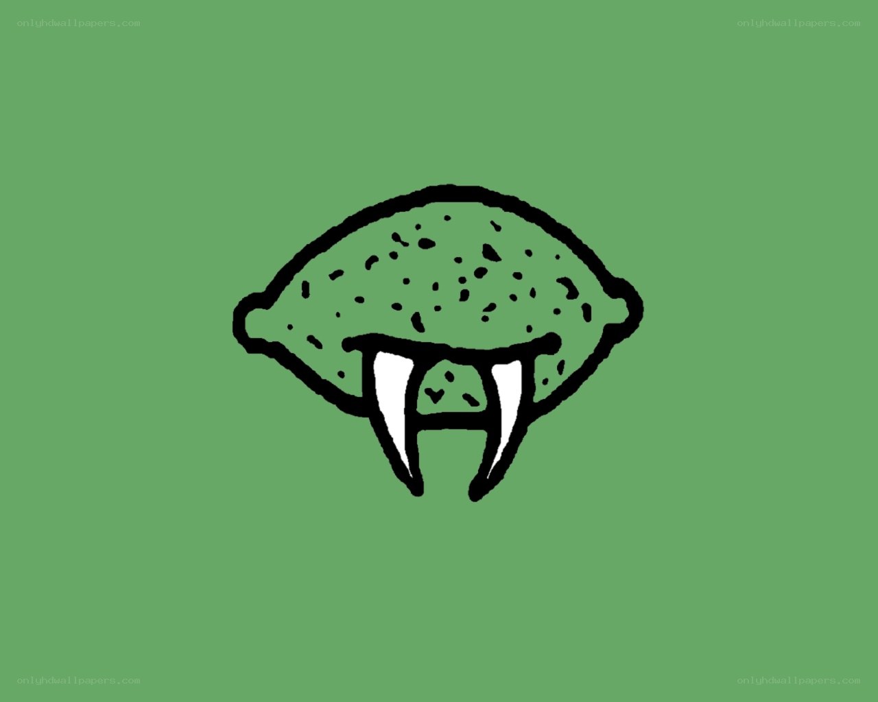 green monster with fangs