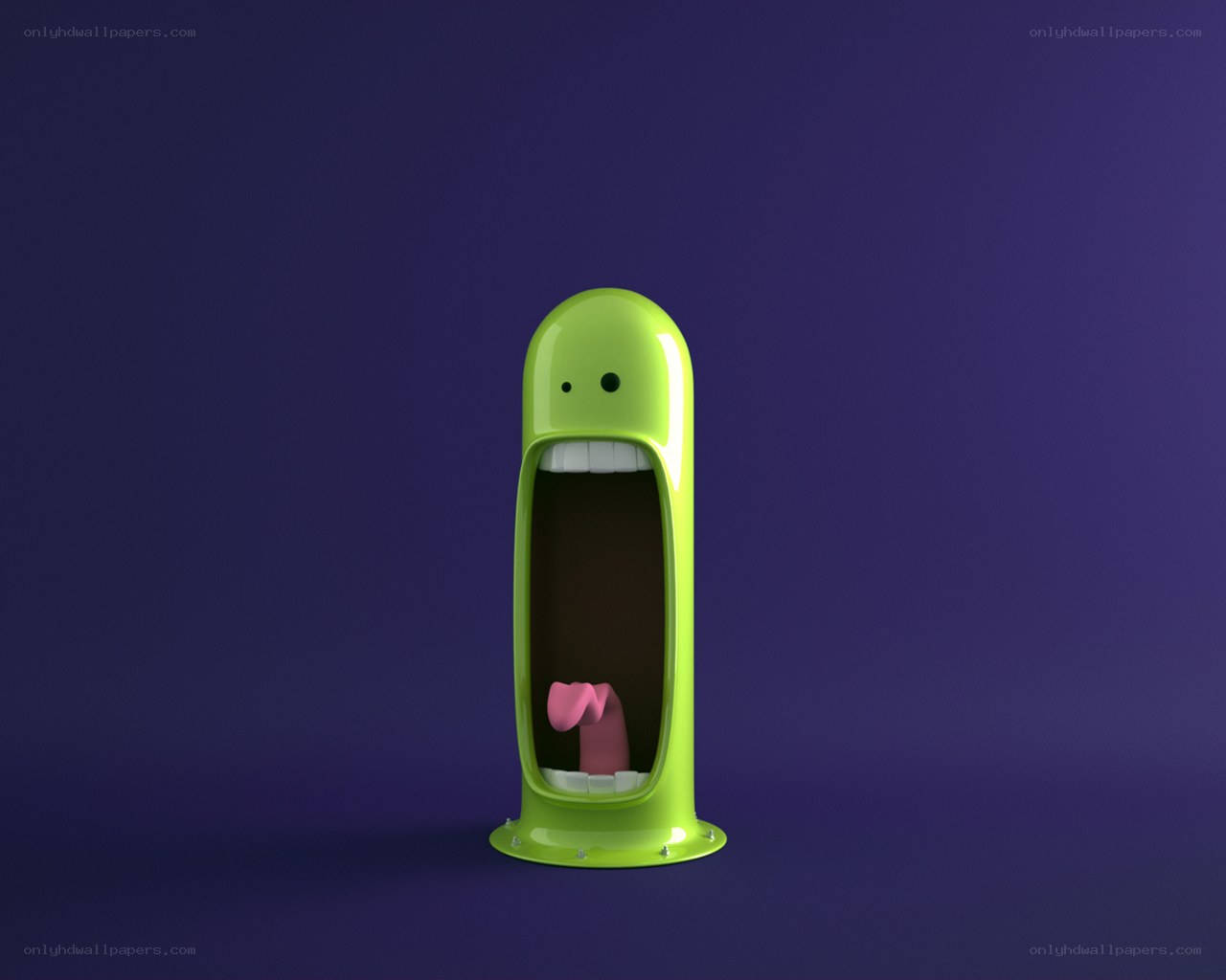 green monster with open mouth