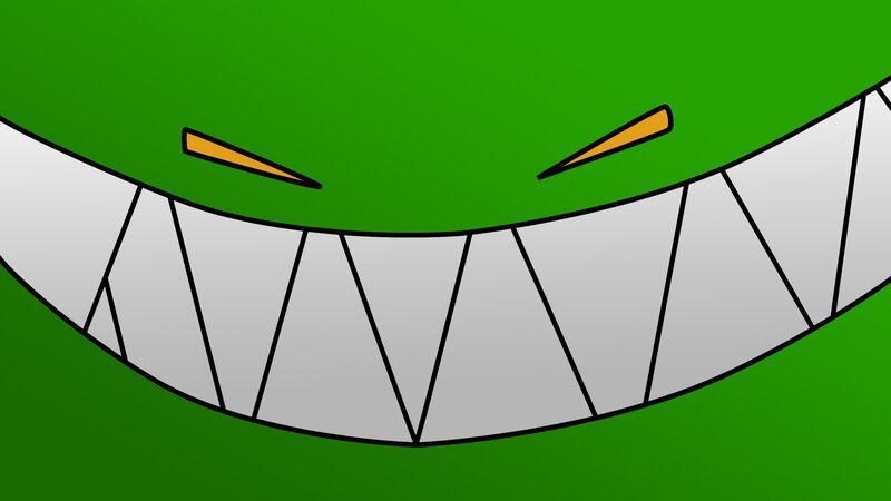 green monster with sharp teeth