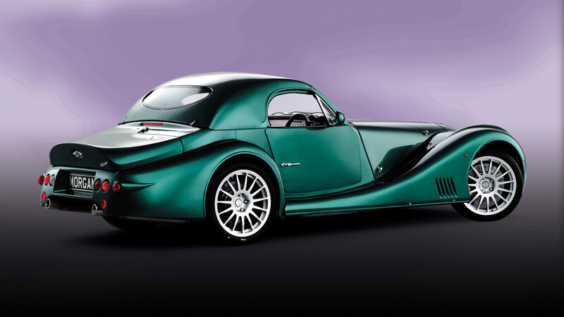 Green Morgan Plus 8 sports car