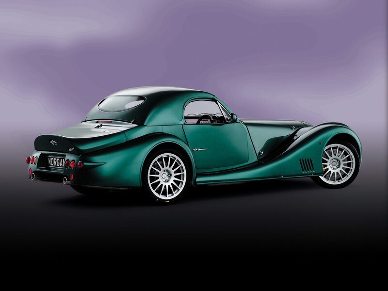 Green Morgan Sports Car — Dramatic