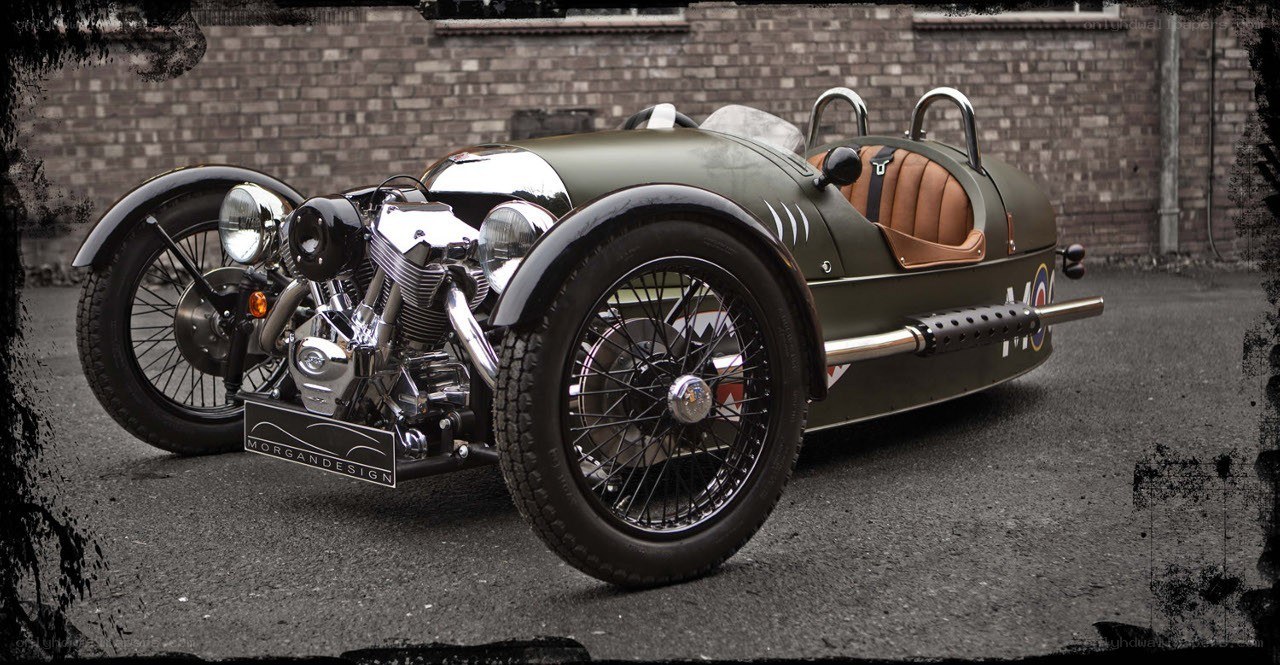 Green Morgan three-wheeler car