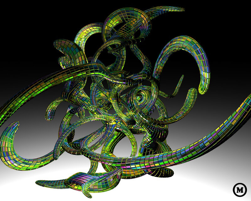 Green Mosaic Sculpture