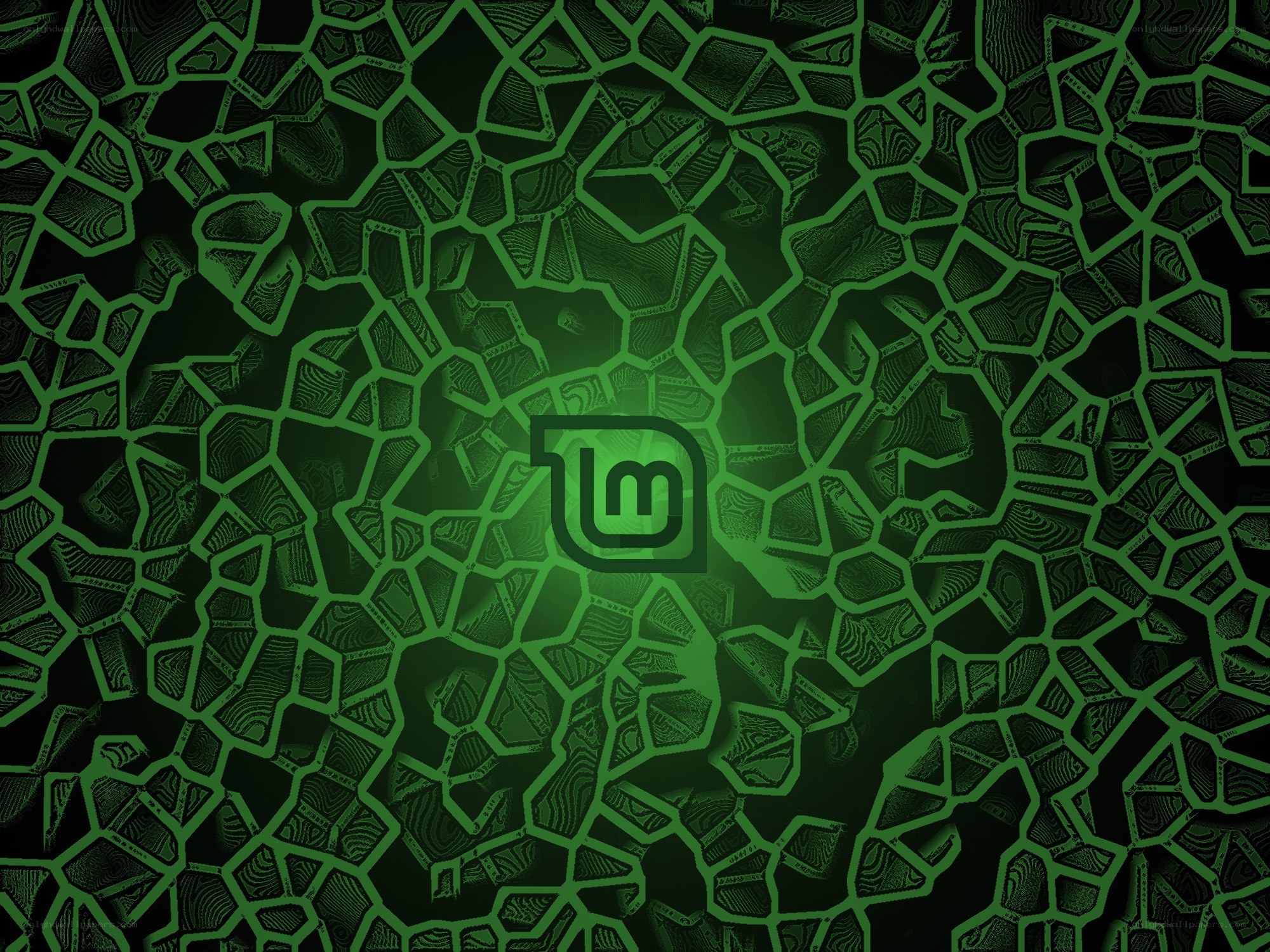 green mosaic with logo