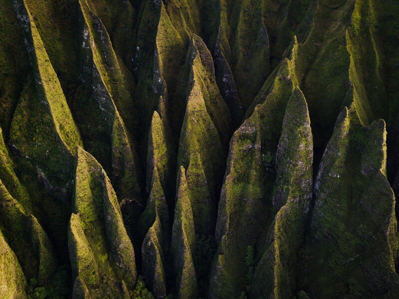 Green Moss-covered Peaks