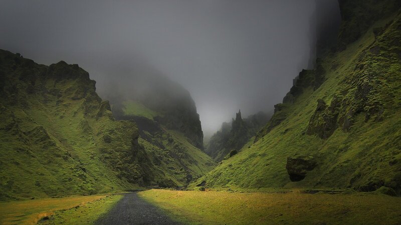 Green Mossy Canyon — Dramatic